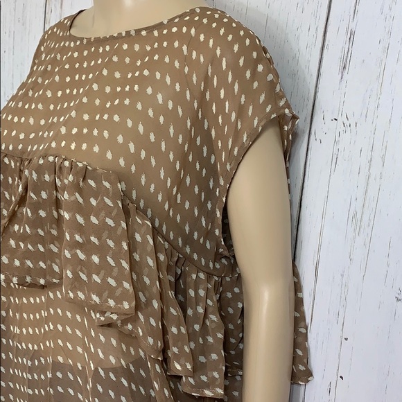 CIEL USA Sheer Ruffled Blouse Sz M - Picture 5 of 13